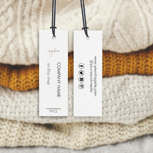 Modern White  Minimalist Business Logo Price Tag