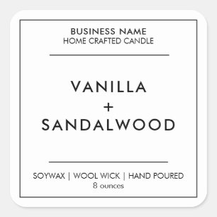 Modern White Minimalist Candle Label Sticker