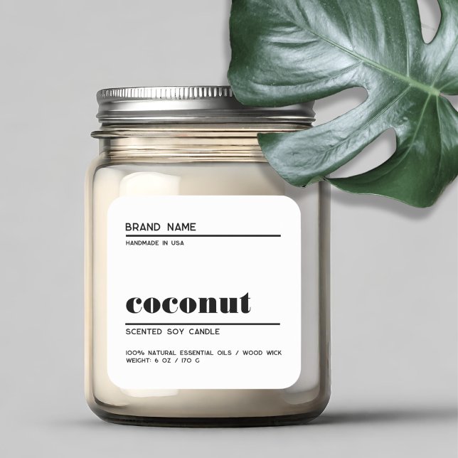 Modern white minimalist candle product label  (Creator Uploaded)