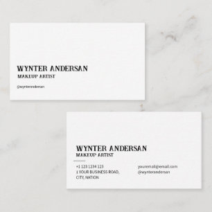 Modern White Minimalist Luxury Custom  Name Business Card