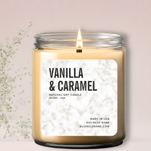 Modern white minimalist marble gold product label