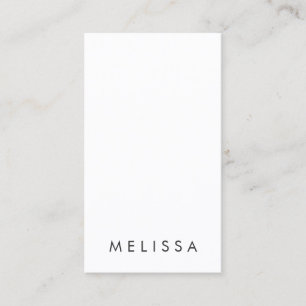 Modern white minimalist professional vertical business card