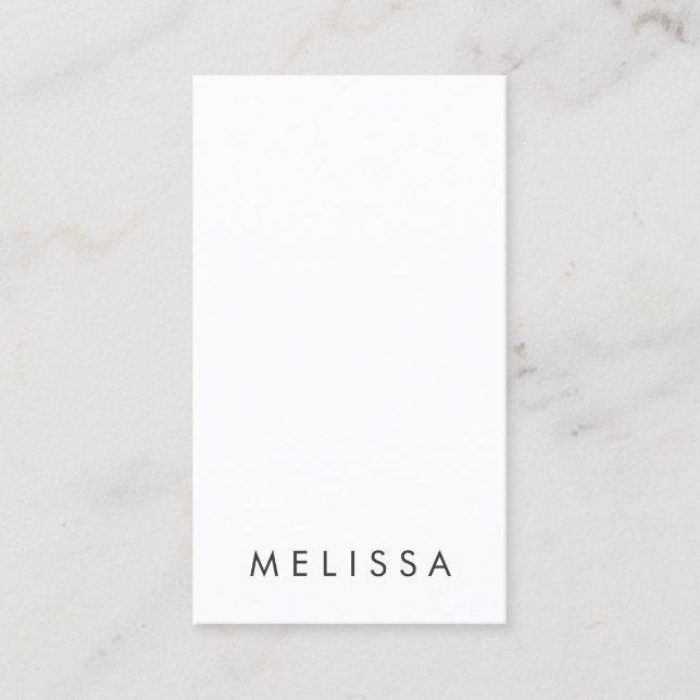 Modern white minimalist professional vertical business card (Front)