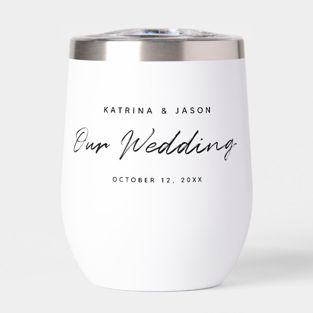 Modern White Minimalist Script Wedding Gift (Front)