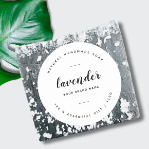 Modern white minimalist soap label 