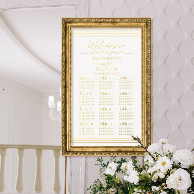 Modern White Minimalist Wedding Seating Chart (Creator Uploaded)