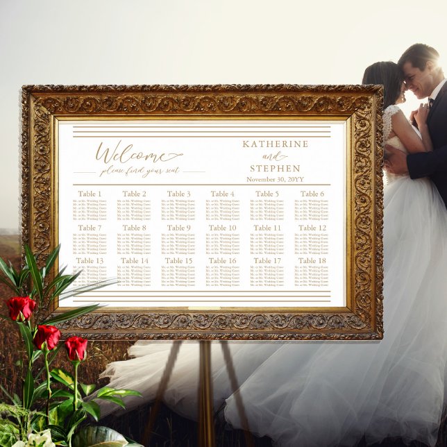 Modern White Minimalist Wedding Seating Chart - 18 (Creator Uploaded)