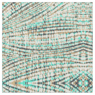 Modern White Mint & Gold Tie-Dye wavy lines design Fabric
