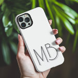 Modern White Monogram Initials Contemporary iPhone 16 Pro Max Case<br><div class="desc">Modern White Monogram Initials Contemporary Phone 16 Pro Max Cases features a your custom personalised monogram in modern script typography. Perfect for family and friends for birthdays,  Christmas,  holidays,  Mother's Day,  Father's Day and more. Designed by ©2024 Evco Holidays www.zazzle.com/store/evcoholidays</div>