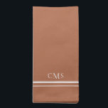 Modern White Monogram Terracotta Cloth Napkin<br><div class="desc">Terracotta Monogram Dinner Napkin.  Customise.</div>