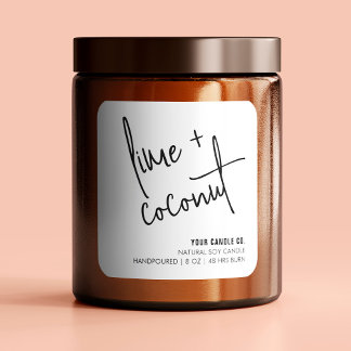 Modern White Natural Candle / Soap Product Label