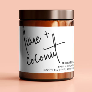 Modern White Natural Candle / Soap Product Label