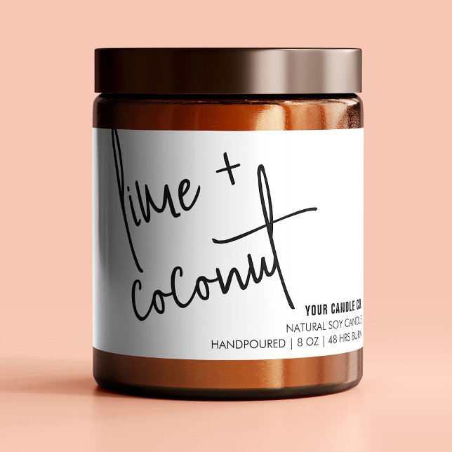 Modern White Natural Candle / Soap Product Label (Creator Uploaded)