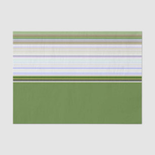 Modern White on Green Stripe Tissue Paper