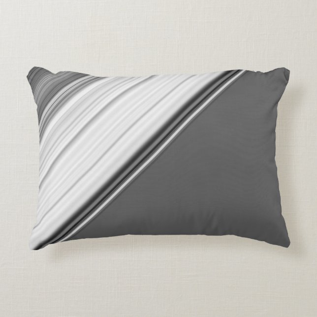 Modern White on Grey Monogram Decorative Cushion (Front)