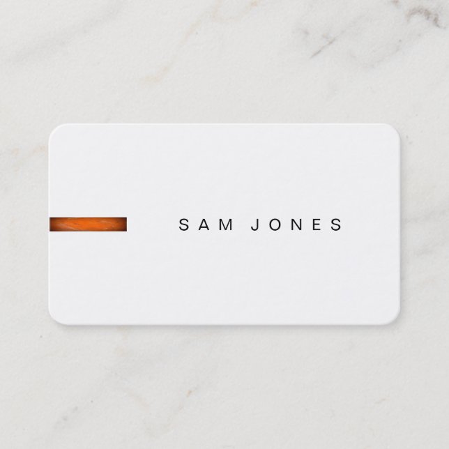 Modern White Orange Business Card (Front)