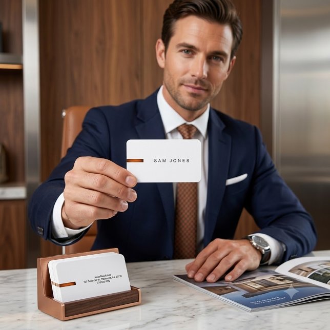 Modern White Orange Business Card (Creator Uploaded)