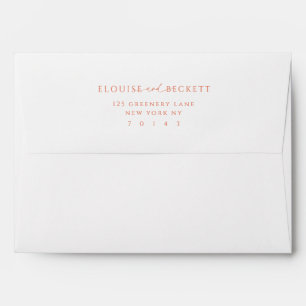 Modern White Orange Envelope with Return Address