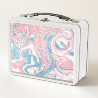 Modern White Pink Blue Glitter Marble
