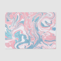 Modern White Pink Blue Glitter Marble