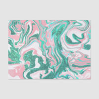 Modern White Pink Teal Green Glitter Marble