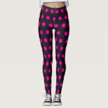 Modern white polka dots on black, spots pattern leggings<br><div class="desc">Legging with modern purple polka dots,  spots on black pattern.
Modern,  trendy legging.
Polka dots is the new trend now.</div>