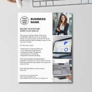 Modern White Professional Financial Services Flyer