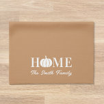 Modern White Pumpkin Thanksgiving Family Name Tea Towel<br><div class="desc">Custom-designed festive kitchen towel for the autumn fall season featuring modern rustic white pumpkin design with personalised family name.</div>