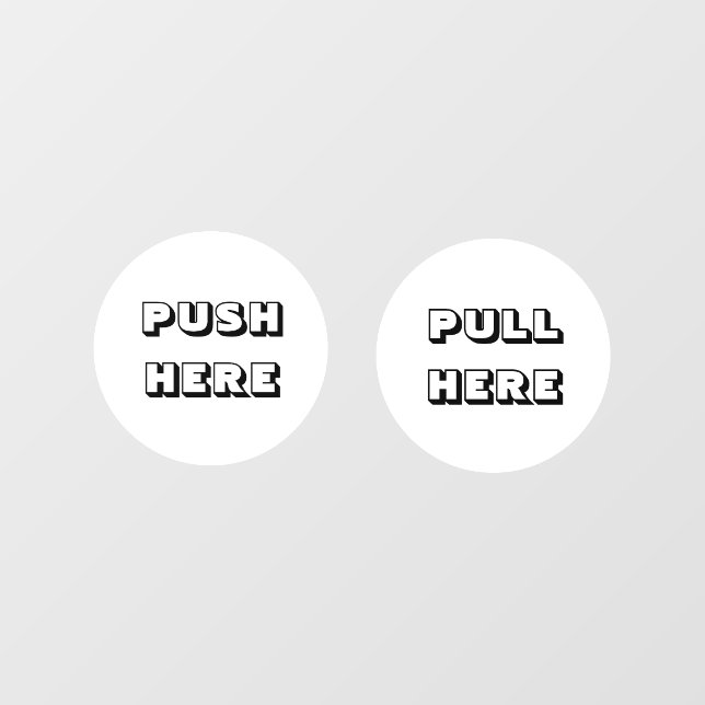 Modern White Push Pull door sign (Sheet)