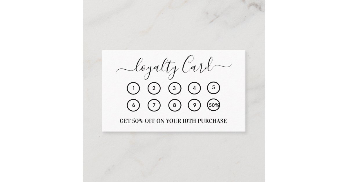 Modern White QR Code Business Logo Loyalty Card | Zazzle