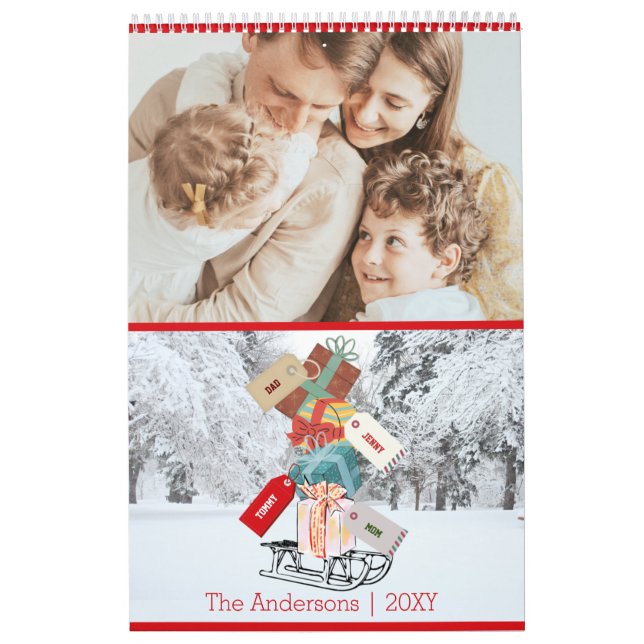 Modern White Red Christmas Calendar (Cover)