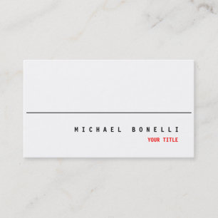 Modern White Red Colour Professional Business Card
