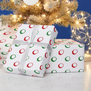 Modern white red green polka dots cute Christmas  Wrapping Paper