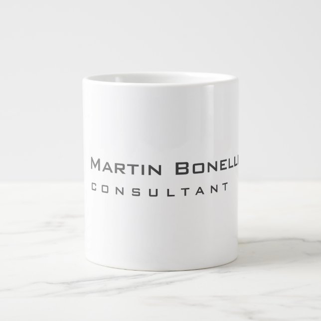 Modern White Red Simple Consultant Large Coffee Mug (Front)