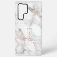 Modern White & Rose-Gold Faux Marble