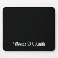 Modern White Script Monogram Black