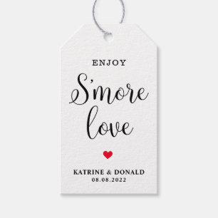 Modern White Script S'more Love Wedding Favour Tag