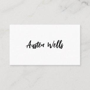 Modern White Signature Script Marker  Name   Busin Business Card