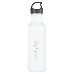 Modern White Silver Typography  Stainless Steel 710 Ml Water Bottle