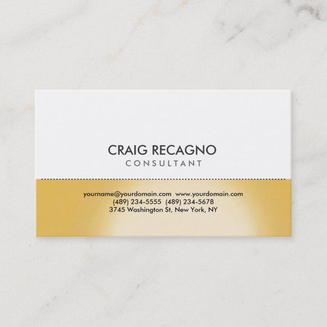 Modern White Simple Consultant Business Card (Front)