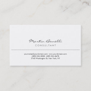 Modern White Simple Consultant Business Card