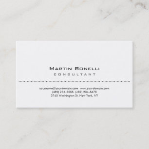 Modern White Simple Consultant Business Card