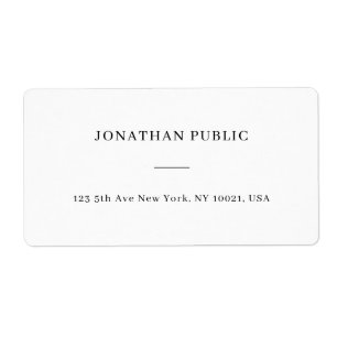 Modern White Simple Personalised Template Address