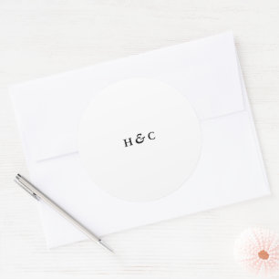 Modern White Simple Plain Elegant Wedding Classic Round Sticker