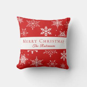 Modern White Snowflakes Cushion