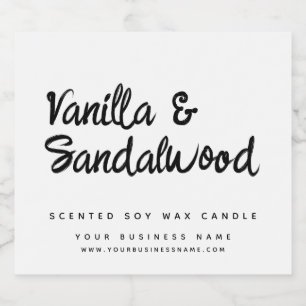 Modern white soy candle label