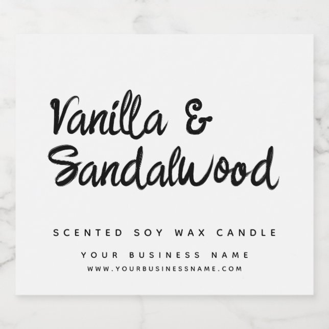 Modern white soy candle label (Single Label)