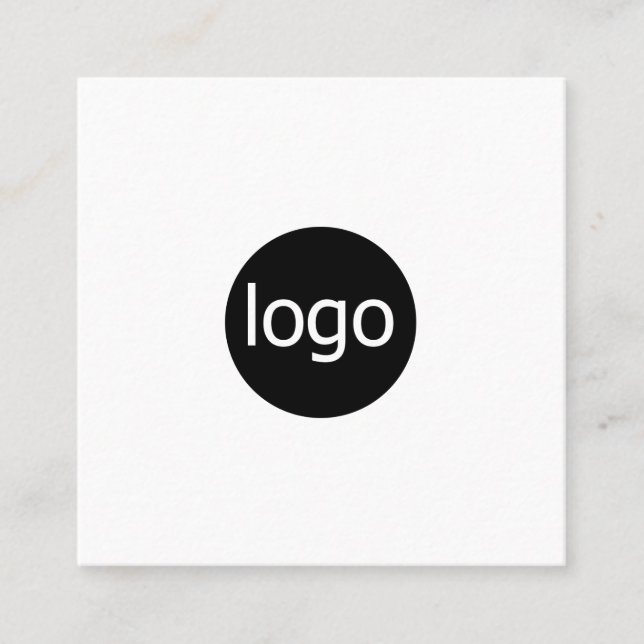 Modern White Square Business Card | Custom Circle  (Front)