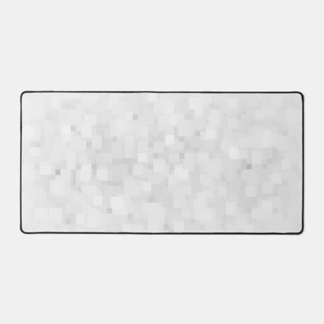 Modern White Square Pattern Desk Mat (Front)