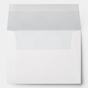 Modern White -Squares Pattern- Lined Envelopes